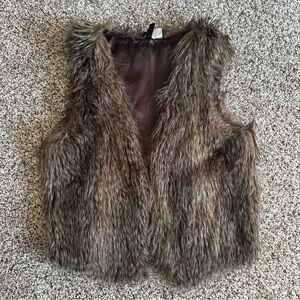 Faux Fur Vest Women 6 Boho Western Cowgirl Indie Sleaze Y2K Layering Festival